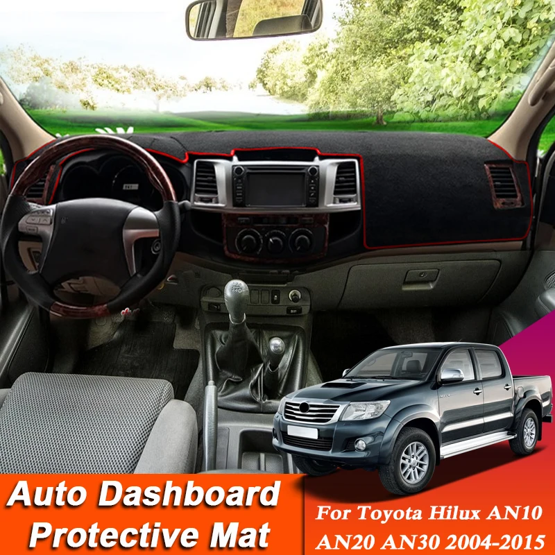 

Car Styling For Toyota Hilux AN10 AN20 AN30 2004-2015 LHD&RHD Dashboard Mat Protective Interior Anti-Pad Shade Cushion Accessory