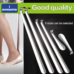 1 Pcs Professional Durable Handle Professional 16/30/42/58/70/80cm Metal Silver Color Shoe Horn Lifter Long Shoespooner Shoehorn