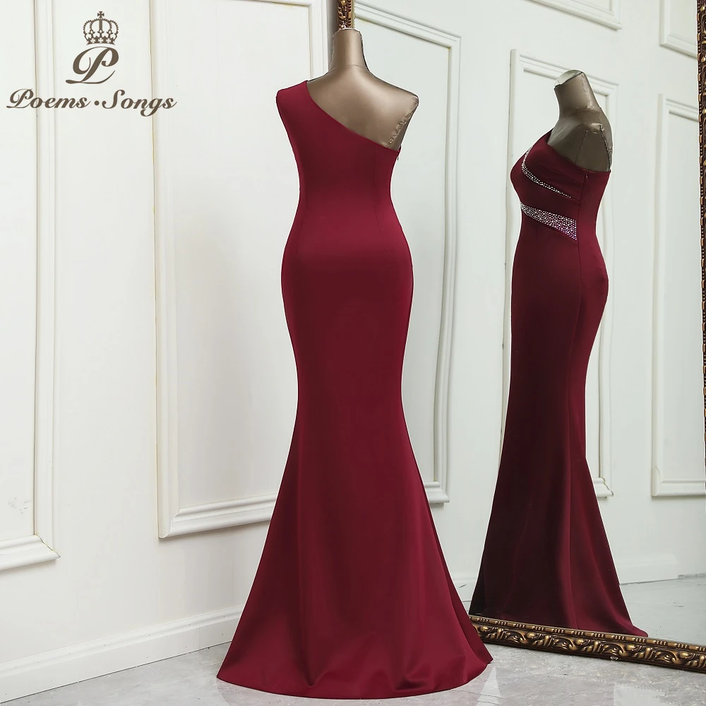 Sexy One shoulder evening dress vestidos formales vestidos de fiesta robe de soiree de mariage robe longue prom dress