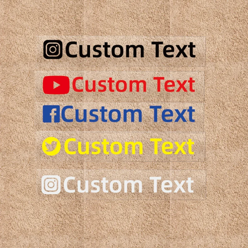 Custom Text Stickers For Instagram Twitter YouTube Facebook  and So On  Decals car Rear Windshield Motorbike Drop Shipping