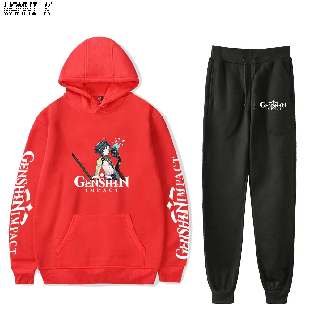 

Game Genshin Impact Two Piece Set Women/Mens Hoodies+jogger pants Pullover sweatshirt boy/girls Suit Tracksuit Oversized hooded