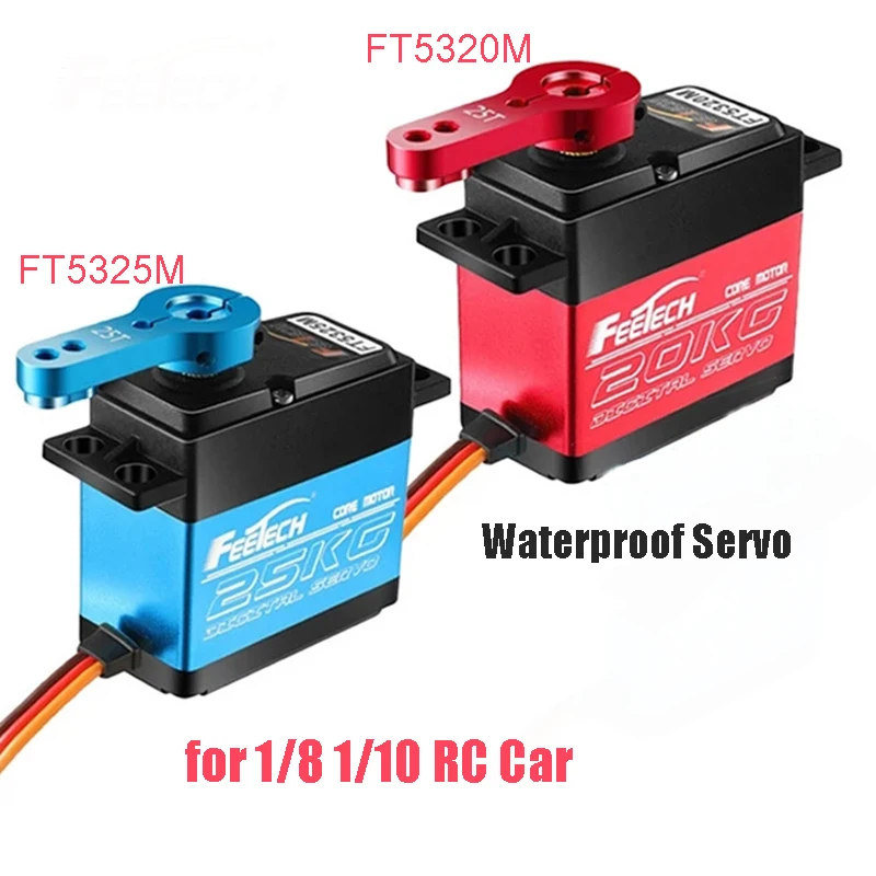 

Waterproof Servo 20KG 25KG FT5325M FT5320M High Speed Metal Gear Digital RC Servo Baja Servo 25T Arm For 1/8 1/10 RC Cars