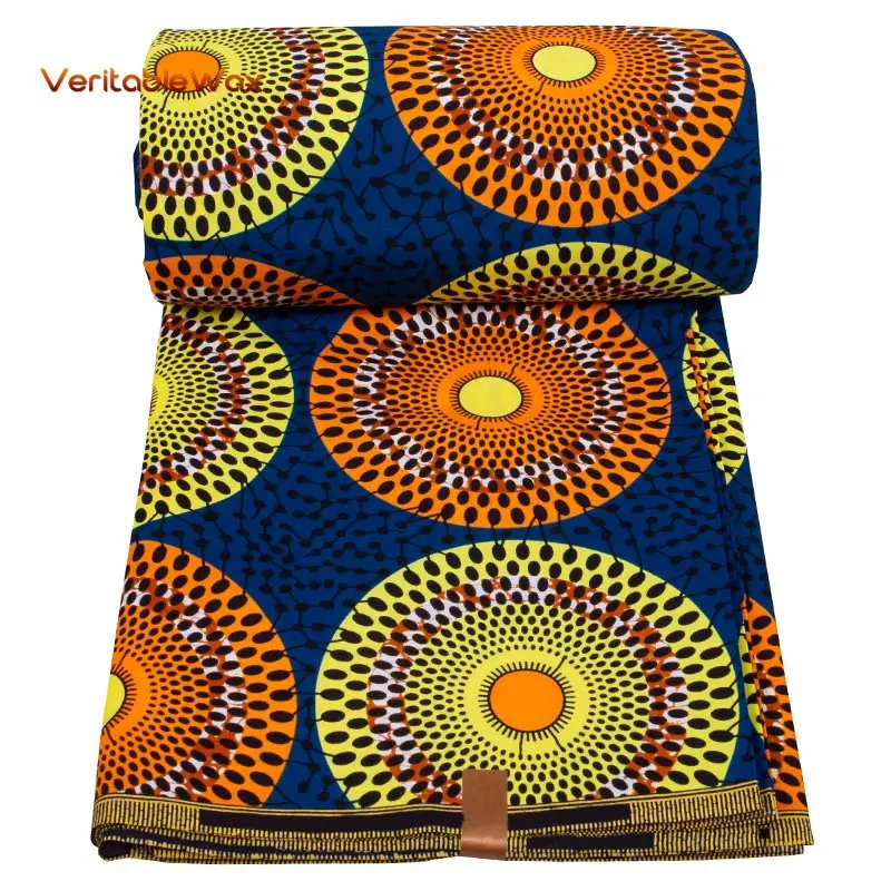 Fashion Ankara African Printed Wax Fabric 100% Cotton High Real Wax Pagne For long Dress Sewing Crafts Loincloth Tissu 24FS1403