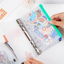 A6/A5 Binder Pocket File Organizer Opbergmap Transparant PVC Losbladig etui met zelfbenoemde ritssluiting Filing Binder