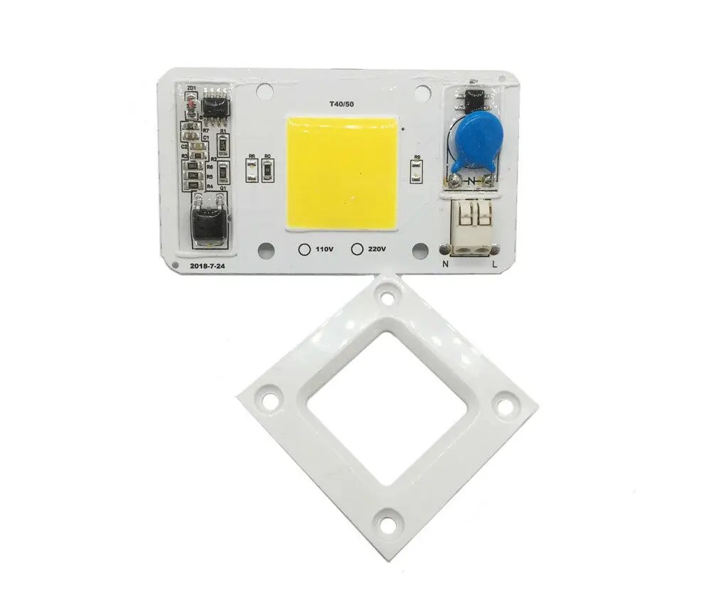 50W 110V 220V COB High Power led built-in driver white LED, Full Spectrum LED Royal blue Warm white