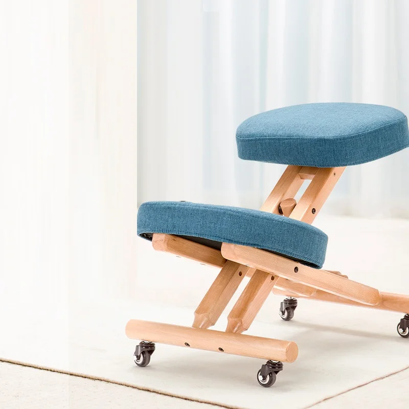 Silla de tela Simple para niños, asiento de madera maciza plegable para aprendizaje, ordenador, oficina, campana para amasar