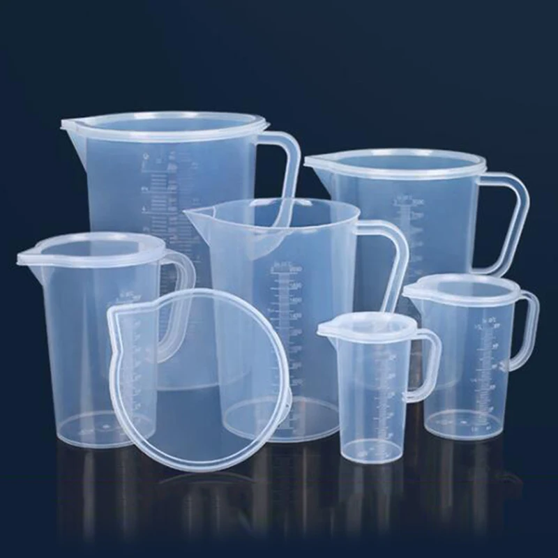 250ML/500ML/1000ML Measuring Cup Plastic Tip Mouth Jug Pour Spout Transparent Handle Baking Kitchen Test Utensil Lab Tools