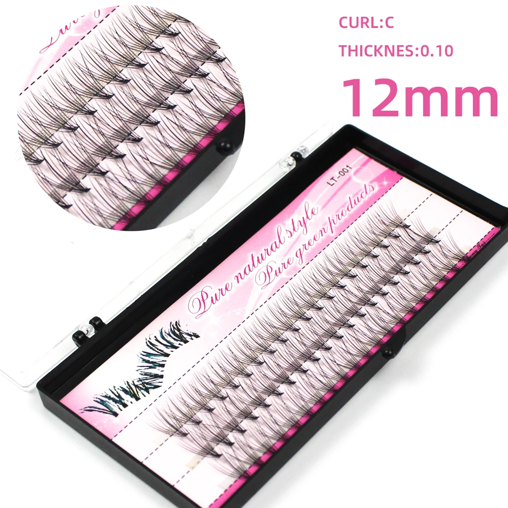 60pcs Individual Cluster Eye Lashes Professional Makeup Grafting Fake False Eyelashes for Eyelash Extensions False Eyelashes Tab