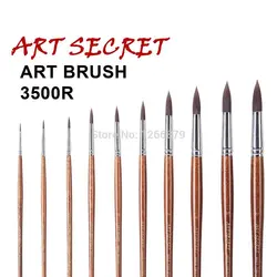 Artsecret 3500R Painting Brush Importing Taklon Hair Long Wooden Handle Watercolor Acrylic Gouache Art ArtistTools Supplies
