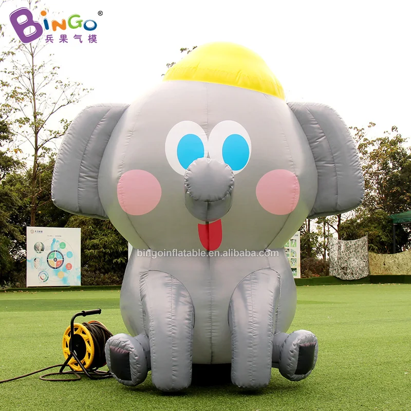 Lovely Inflatable Elephant 2 Meters High Large Cartoon Animal Balloon Toy for Decoration