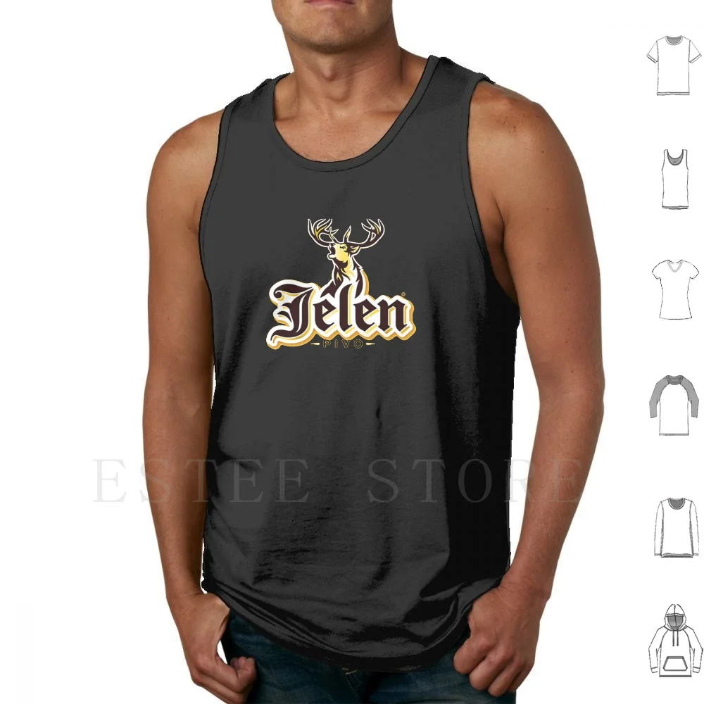 Jelen Pivo Lager Beer Tank Tops Vest Sleeveless Jelen Jelen Pivo Jelen Pivo Beer