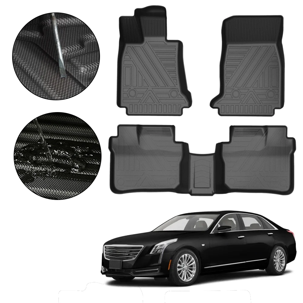 

TPE Car Floor Mats For Cadillac CT6 2016 2017 2018 2019 2020 5-Seat Waterproof Non-Slip Auto Styling Accessories Interior