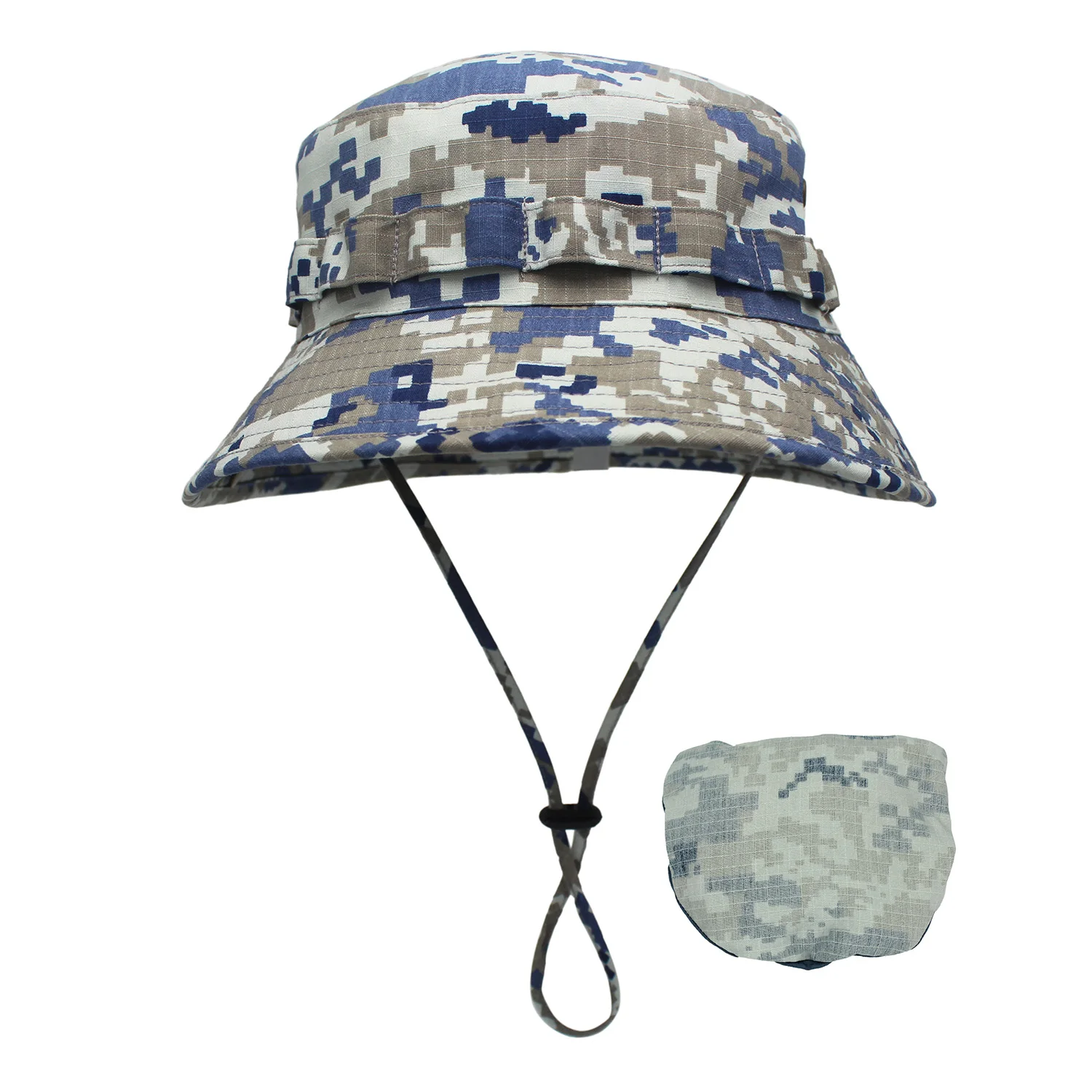 Outfly Digital Camouflage Cap Outdoor Camping Men\'s Short Hat Sun Proof Bionic Jungle Hat Bucket Hat Wholesale