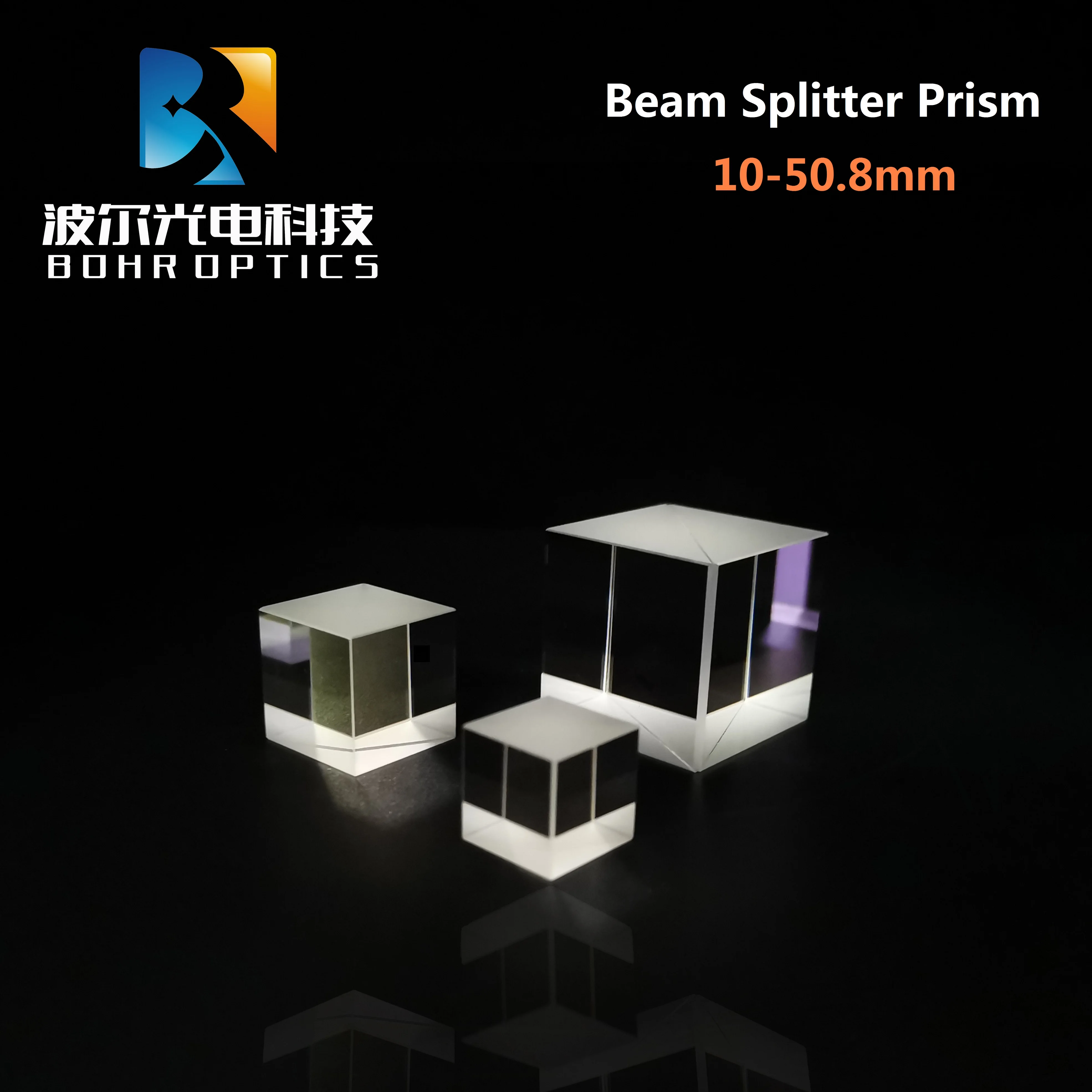 20x20mm Beam Splitter Prism N-BK7 Optical Glass Cube Dichroic Dispersion Splitting Ratio 50:50 for Precision Instrument