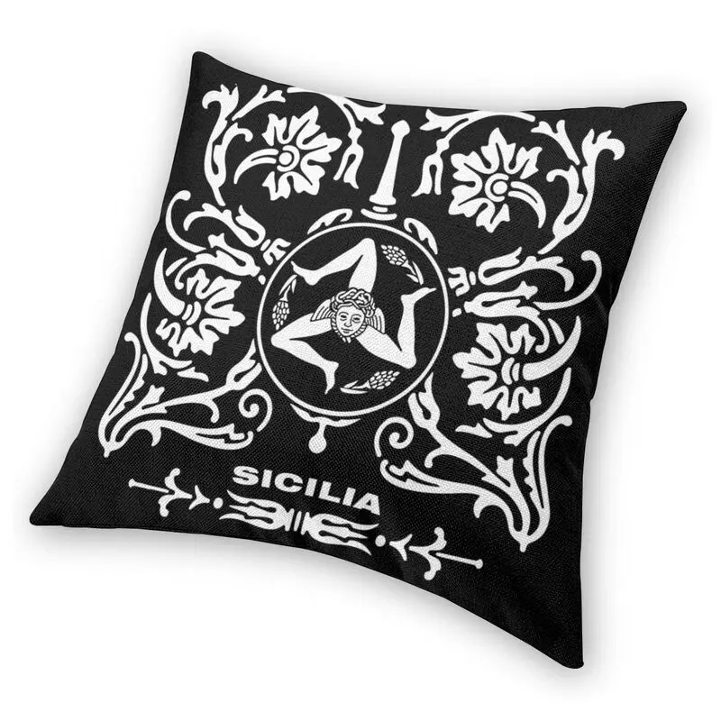 Sicilia Sicily Love Trinacria Logo Square Pillow Case Home Decor Sicilian Pride Cushion Cover Throw Pillow for Car Double-sided