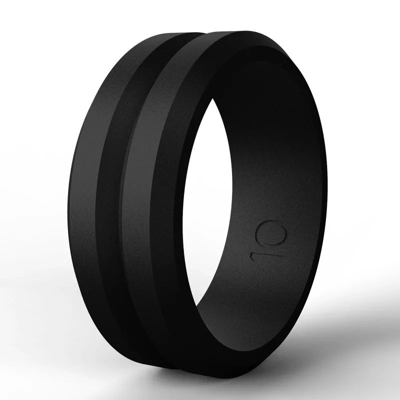 7 Color 8MM 100% Natural Silicone Ring Hypoallergenic Crossfit Flexible Silicone Rubber Wedding Bands for Men Women Casual Anel