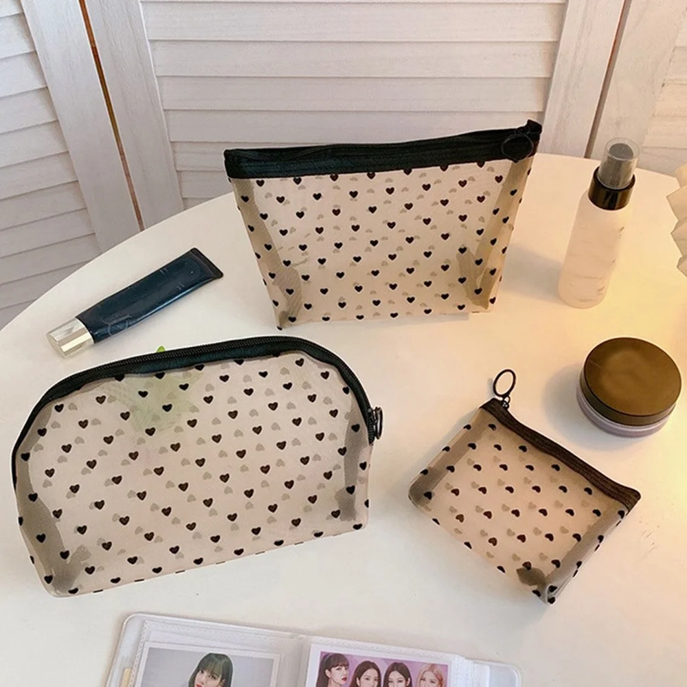Frauen Mesh Kosmetik Tasche Reise Lagerung Make-Up Tasche Organizer Weibliche Make-Up Tasche Tragbare Kleine Große Kulturbeutel Schönheit Fall – Detail 7