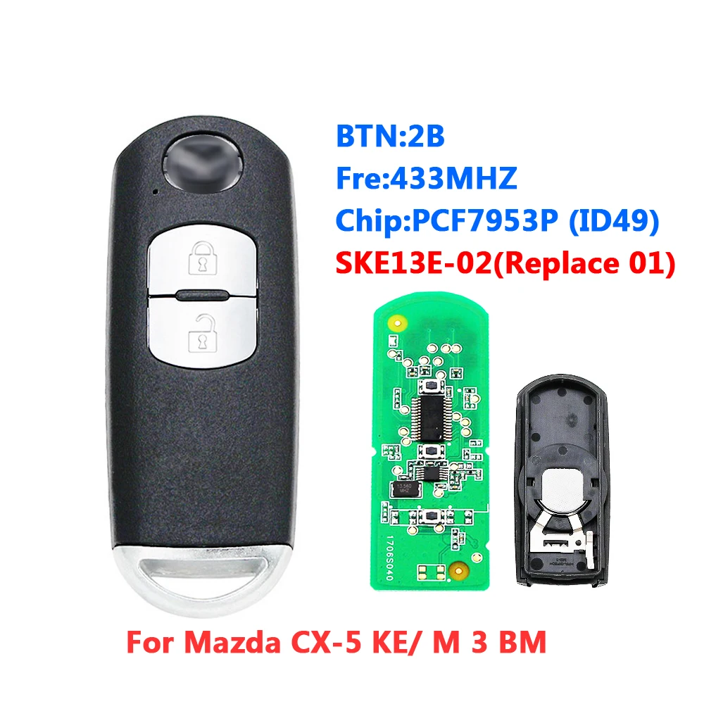 XNRKEY SKE13E-02 2B 7953P/ID49 For Mazda CX-5 KE/M3 BM