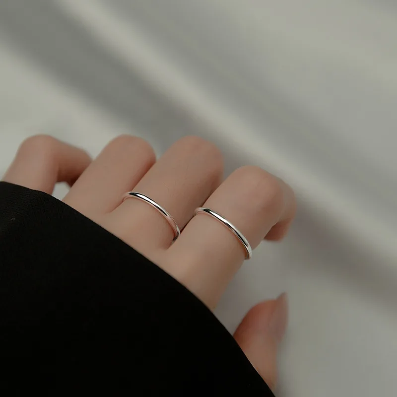La Monada 46-60 Thin Finger Women Ring 999 Pure Silver Minimalist Rings For Women 999 Silver Fine Jewerly Rings Woman Plain