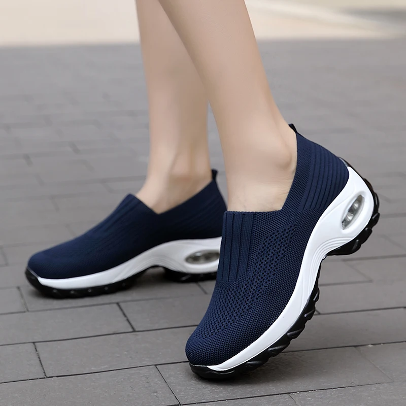 

Sneakers Women Walking Shoes Sock Breathable Shoes Fashion Comfortable Outdoor Slip-on Air Cushion Casual Footwears