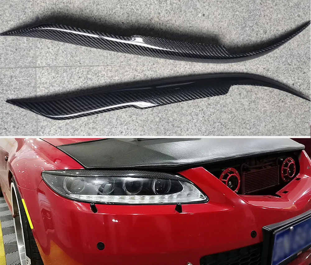 Car styling ABS Headlight Eyebrow Decorative Cover Sticker Trim For Mazda 6 M6 Atenza 2008 2015 Exterior Decals Strips Parts