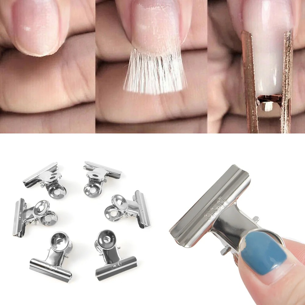 6/12pcs Stainless Steel Rusian C Curve Nail Pinching Clips Curvature Clip Professional French Nail Tool Nail Extension Nail Tool