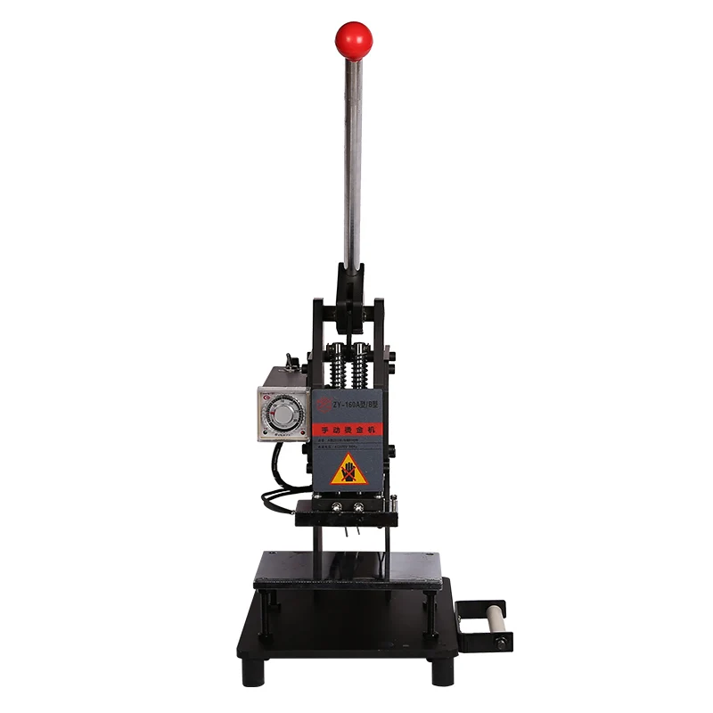 

Small manual hot stamping machine 100x150mm leather embossing burnishing machine LOGO trademark creasing and marking