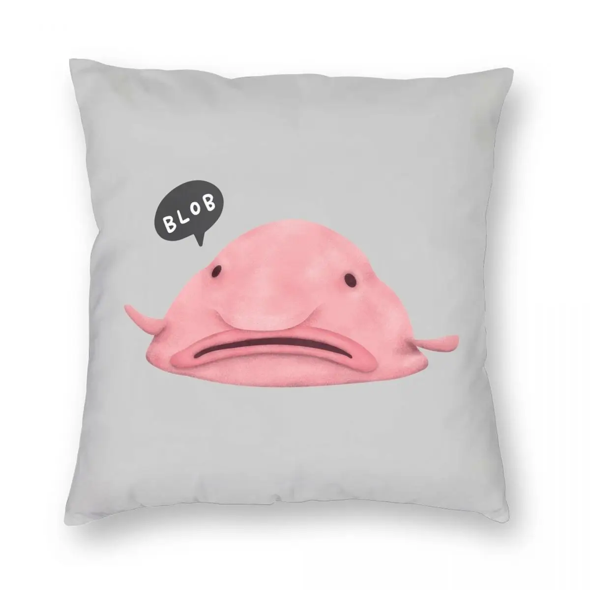 Adorable Funny Blob Fish Deep Sea Creature Pillowcase Polyester Linen Velvet Creative Zip Pillow Case Home Cushion Cover 45x45