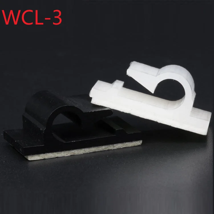 10pcs WCL-3 Cable Clamp Self Adhesive Wire Tie Fix Clip Car Cord Organizer Line Bracket Holder Management Fasteners White Black