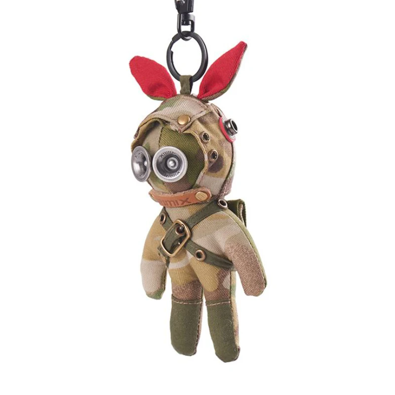 RIMIX – clé militaire tactique lapin camouflage Steampunk, pendentif elfe pour sac à dos de voiture, porte-clés placé derrière le sac à dos