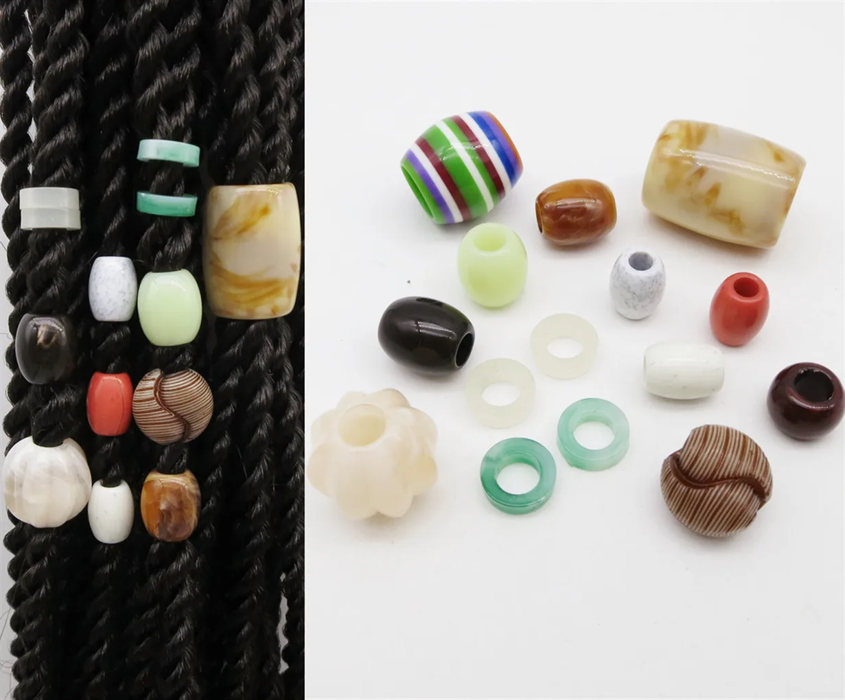 

15 шт., вязаные крючком косы, акриловая коса для волос, дреды, бусины, кольца, трубки для женщин и мужчин, аксессуары для волос