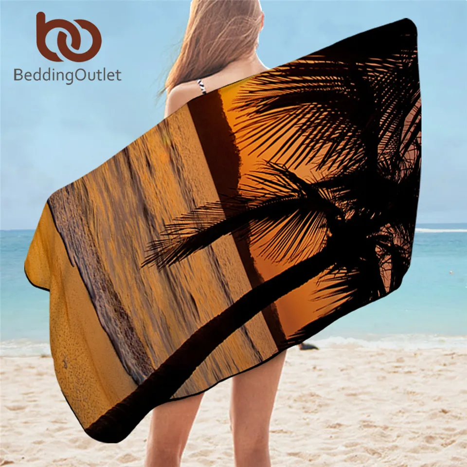 

BeddingOutlet Sunset Kids Bath Towel 3D Printed Beach Microfiber Beach Towel Nature Picnic Mat 75x150 Seaside Thin Blanket