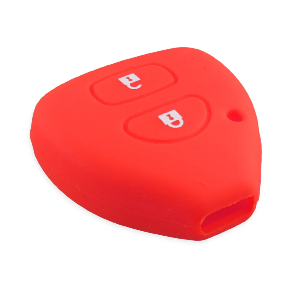 KEYYOU-funda de silicona para llave de coche, carcasa para mando a distancia de 2 botones, para TOYOTA Corolla, Hilux, Vitz, Rav4, Aqua Camry