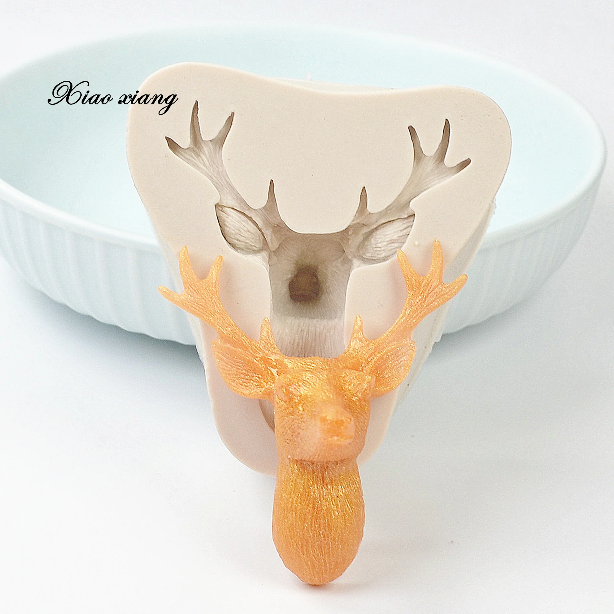 3D Deer Head Cake Molds For Baking Christmas Deer Silicone Chocolate Fondant Mould Cake Decorating Tools Pastry Accessories