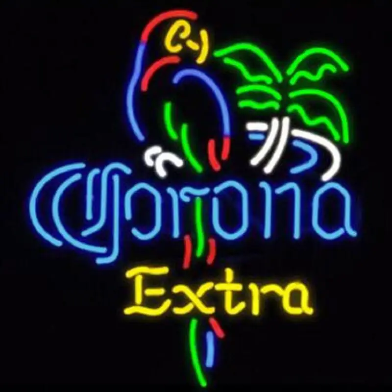 

Стеклянная неоновая световая вывеска Corona Extra Parrot Bird