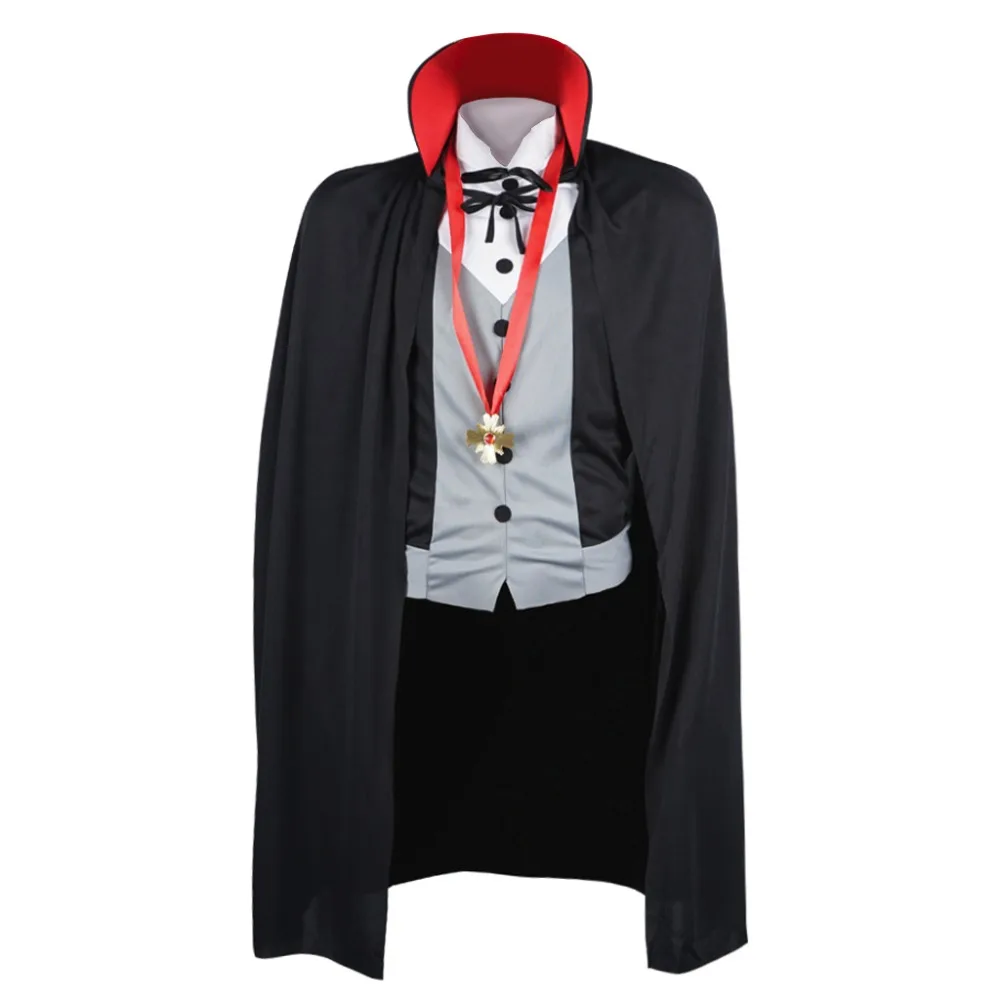 Erashioky horror drácula cosplay máscara látex vampiro capa capa traje de halloween para adulto festa prop