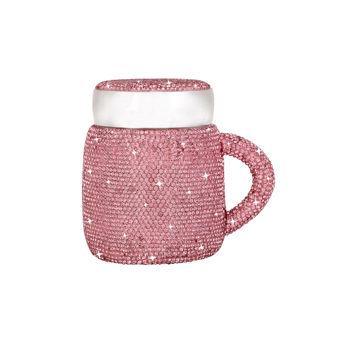 300ML Handmade Diamond Coffee Cup Rhinestone Sparkling Bottle Coffee Mug with Lid Office Mug for Gift