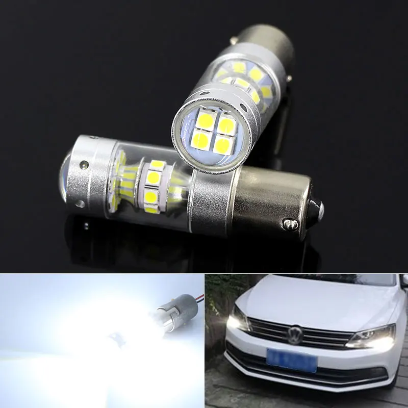 2pcs White Canbus No Error 1156 P21W LED Bulb for VW Volkswagen Passat B7 2011 2012 2013 2014 led Daytime Running Lights DRL