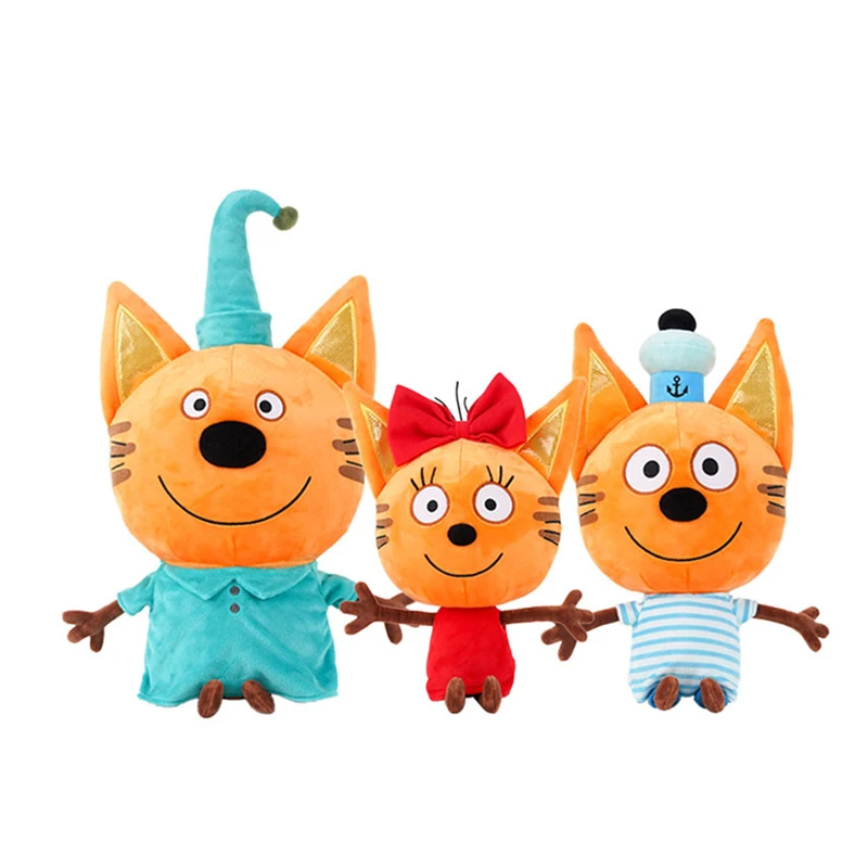 Group jouet en peluche Happy Cat Butter pour enfants, strass au beurre, bonbons au pudding, cadeau pour enfants, mon famille, trois chats heureux, vie russe