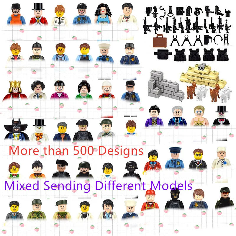 Doll Mini Figure Building Blocks Sets Military Figures Fashion Girl Doctors Nurse Fireman Couriers Toys Figures DIY Toy Decors