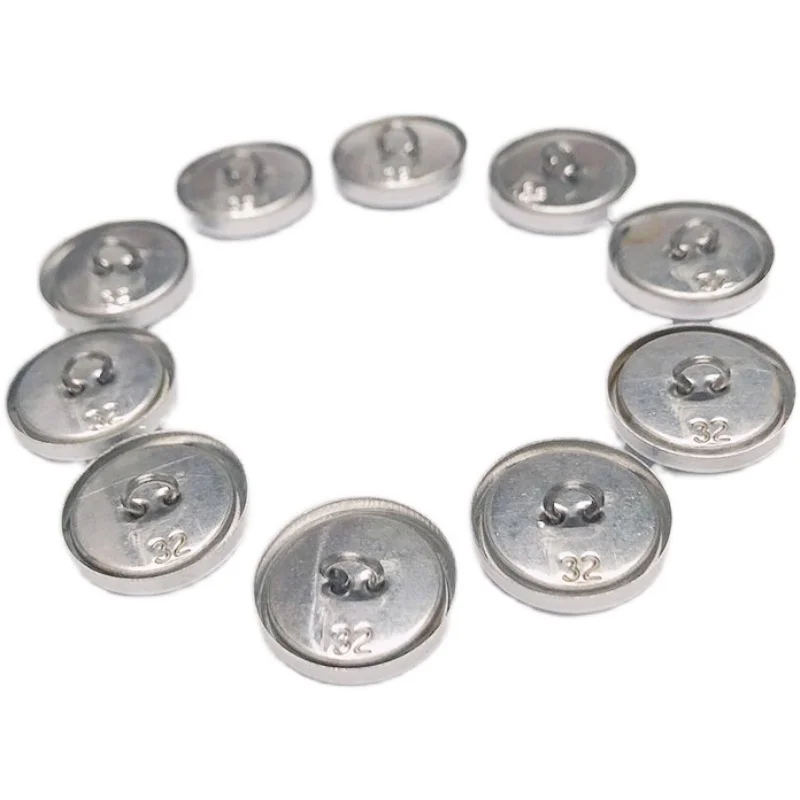 100set 16L-60L Fabric Covered Button Component Bread Top Flat Plastic Ring/Aluminum Back DIY Handmade Jewelry Accessories Trim