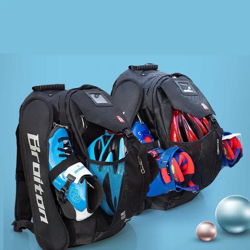 Zip versão patins de velocidade inline mochila com capacete almofadas de proteção recipiente saco de patinação de rolo para 4x110mm 3x110mm 110mm max