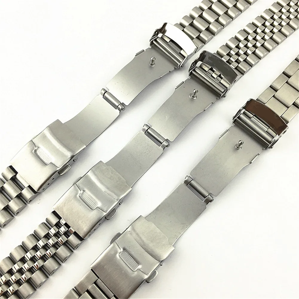 20mm 22mm Solid Stainless Steel Watch Band Men Women Metal Curved End Diving Sport Strap Bracelet Band for Seiko SKX007 SKX009