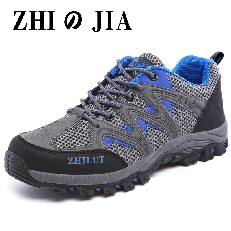 Men\'s Outdoor Hiking Shoes Spring Summer Air Mesh Breathable Waterproof Anti-skid Climbing Shoes Man New Trekking Trail Sneakers