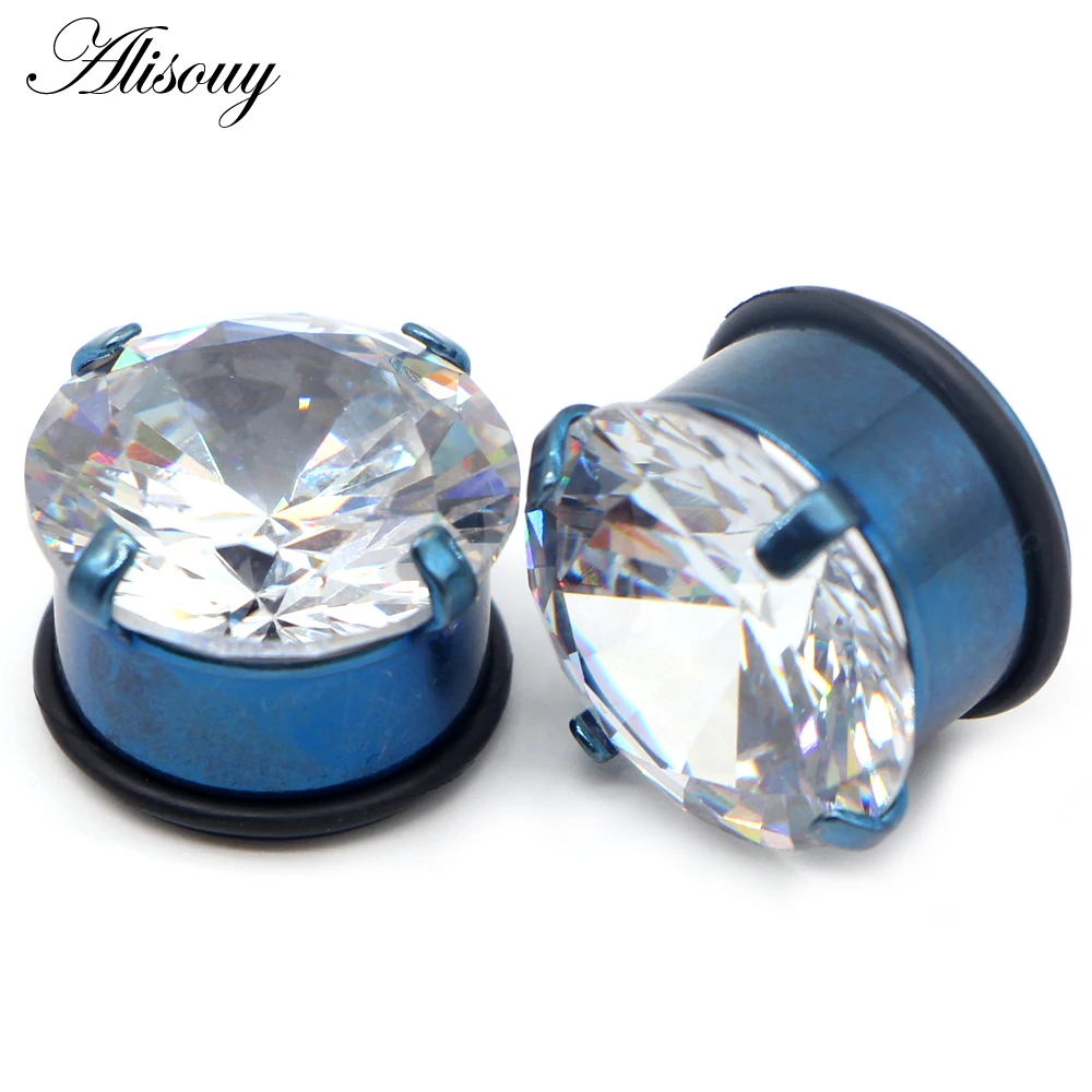 Simple Ear Plug Tunnel Zircon Earring Expander