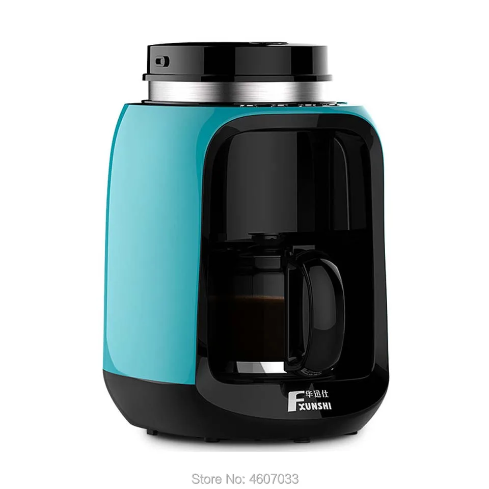 0.6L 220V Automatische Koffie Machines Thuis Kantoor Amerikaanse Elektrische Infuus Koffiezetapparaat Bean Slijpen Filter Voor Bonen En Poeder