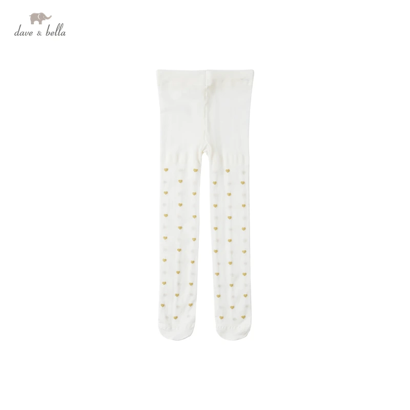 DB17654 dave bella summer infant baby girls lolita heart print leggings children fashion leggings