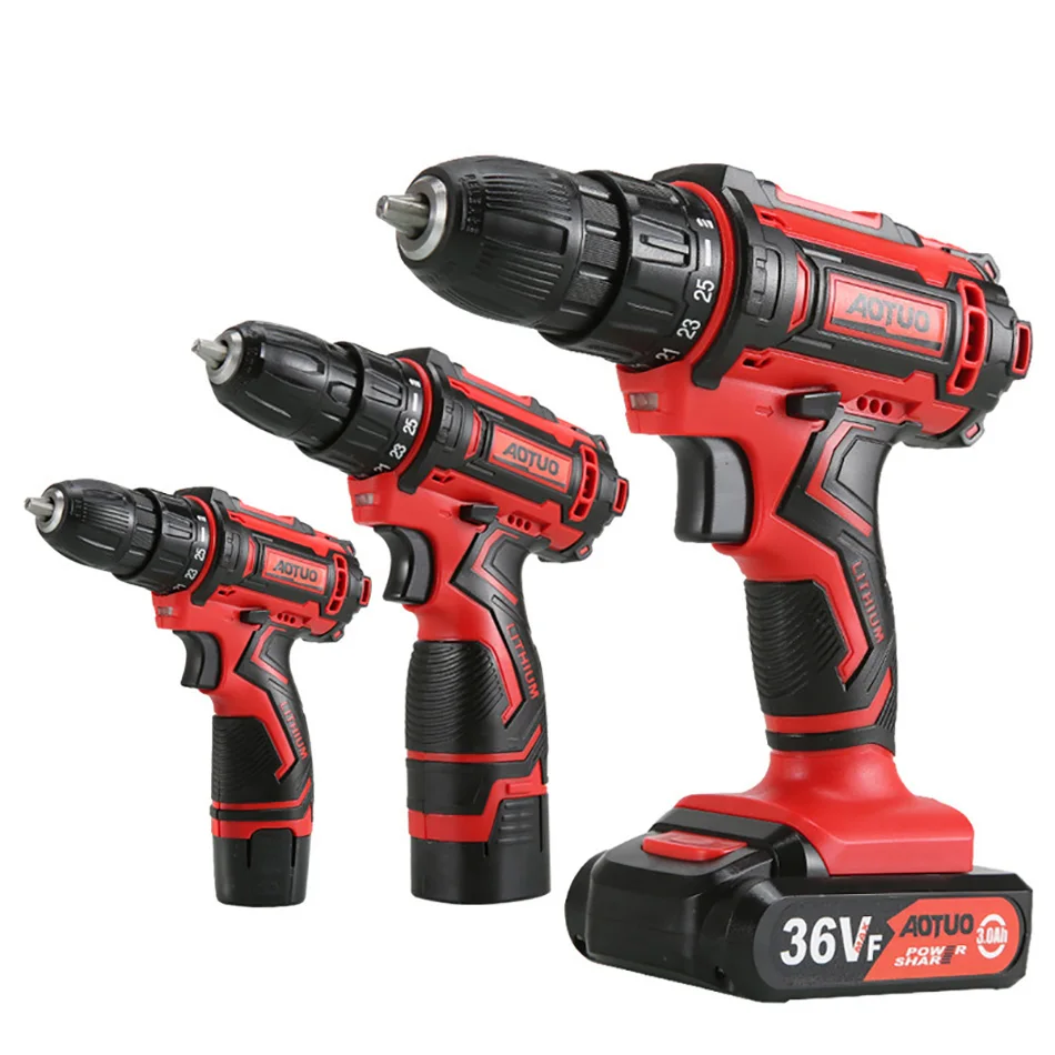 12 18 20V Electric Screwdriver Lithium Drill Mini Cordless Wireless Power Driver DC High Capacity Battery