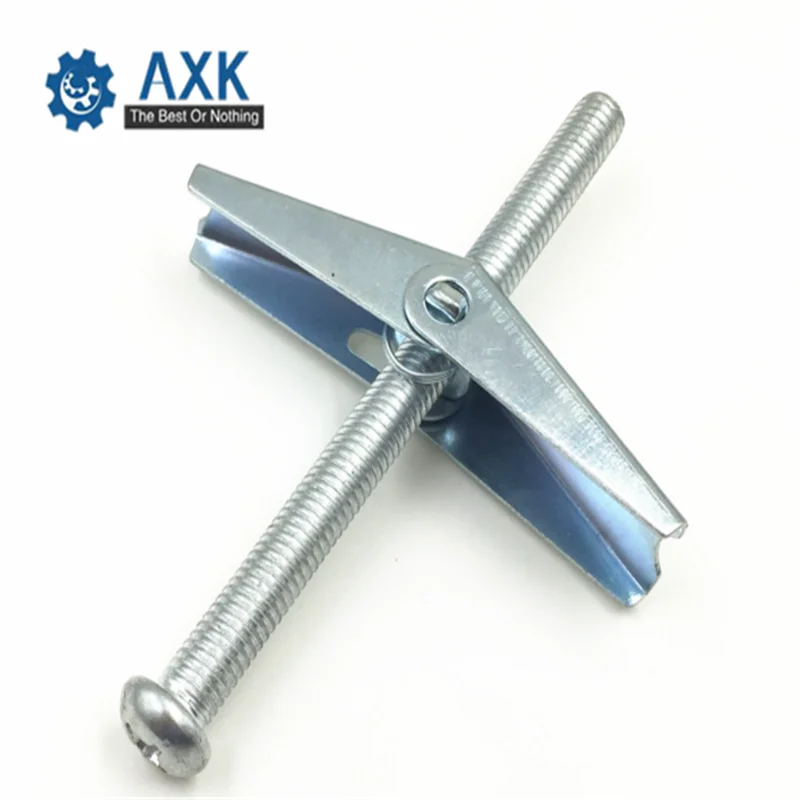 10pcs/lot M3M4/M5/M6/M8 with Screw Spring Wing Toggle Anchor Bolt With Zinc Plated/Primavera Asa Alternar/Wing muelle articulado