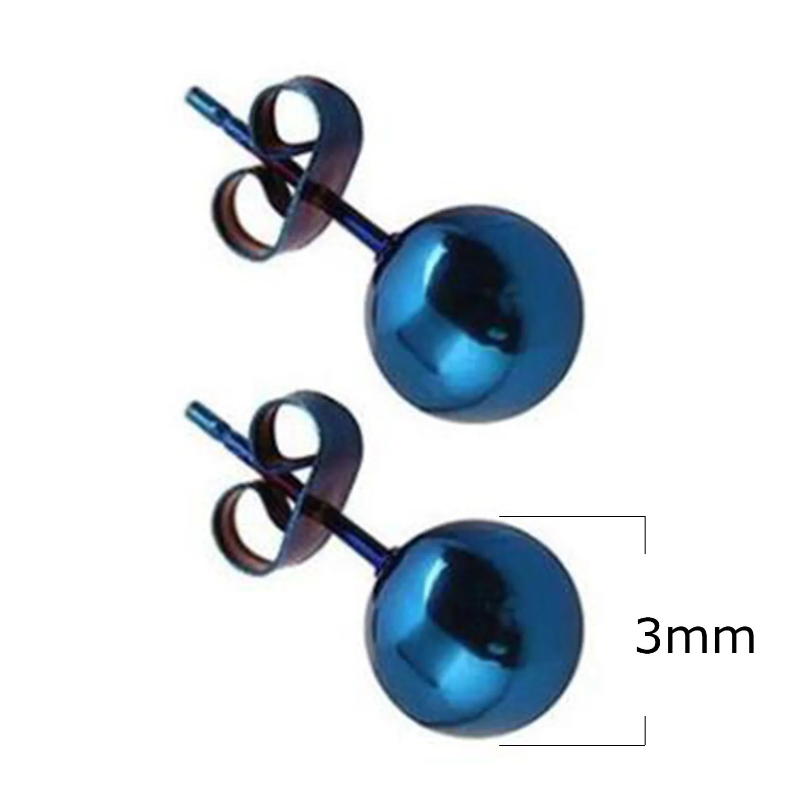 DoreenBeads Stainless Steel Ear Post Stud Earrings For Men Women Jewelry Silver Color Ball 2-8mm Dia., 1 Pair